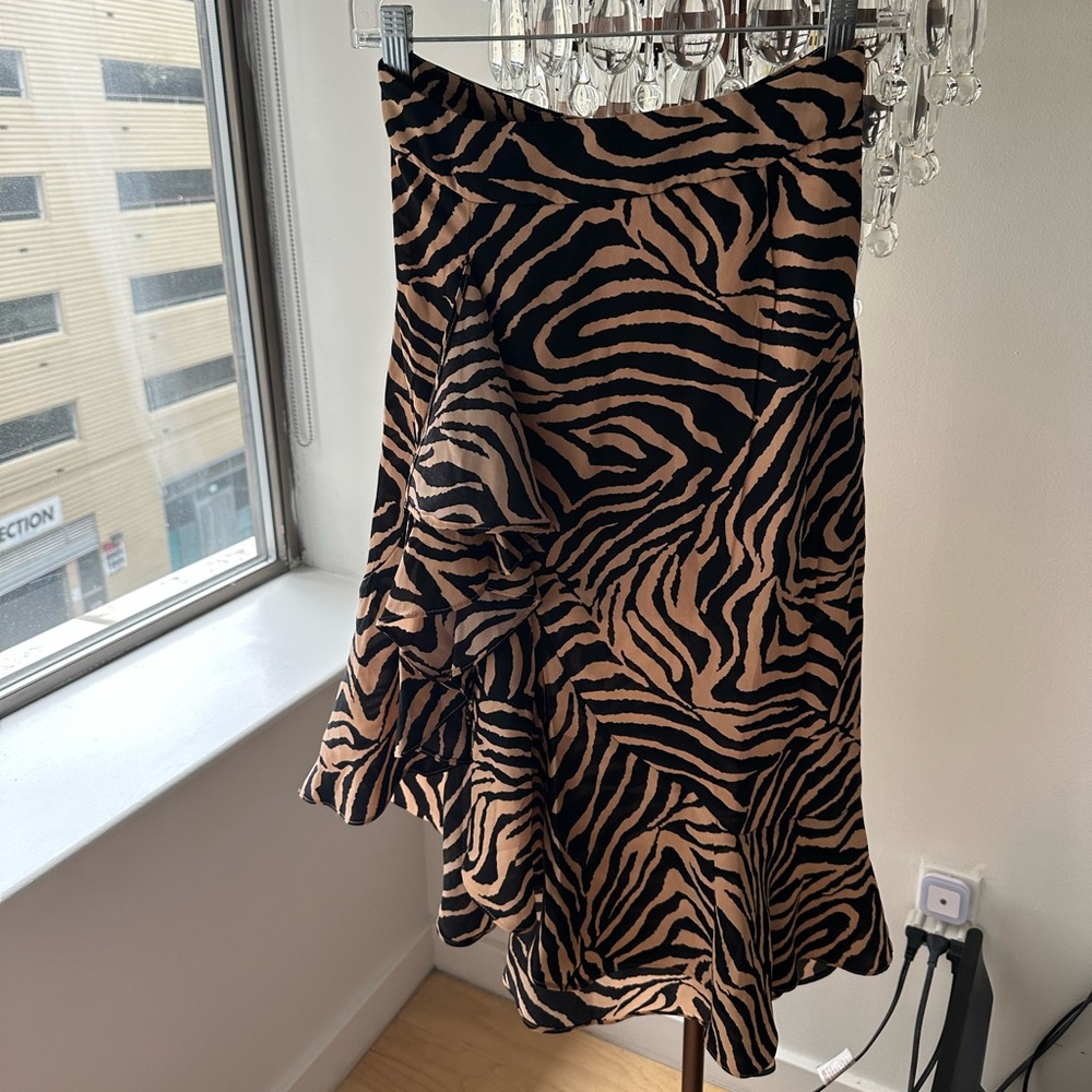 Nasty Gal Zebra Print Midi Skirt With Side Slit